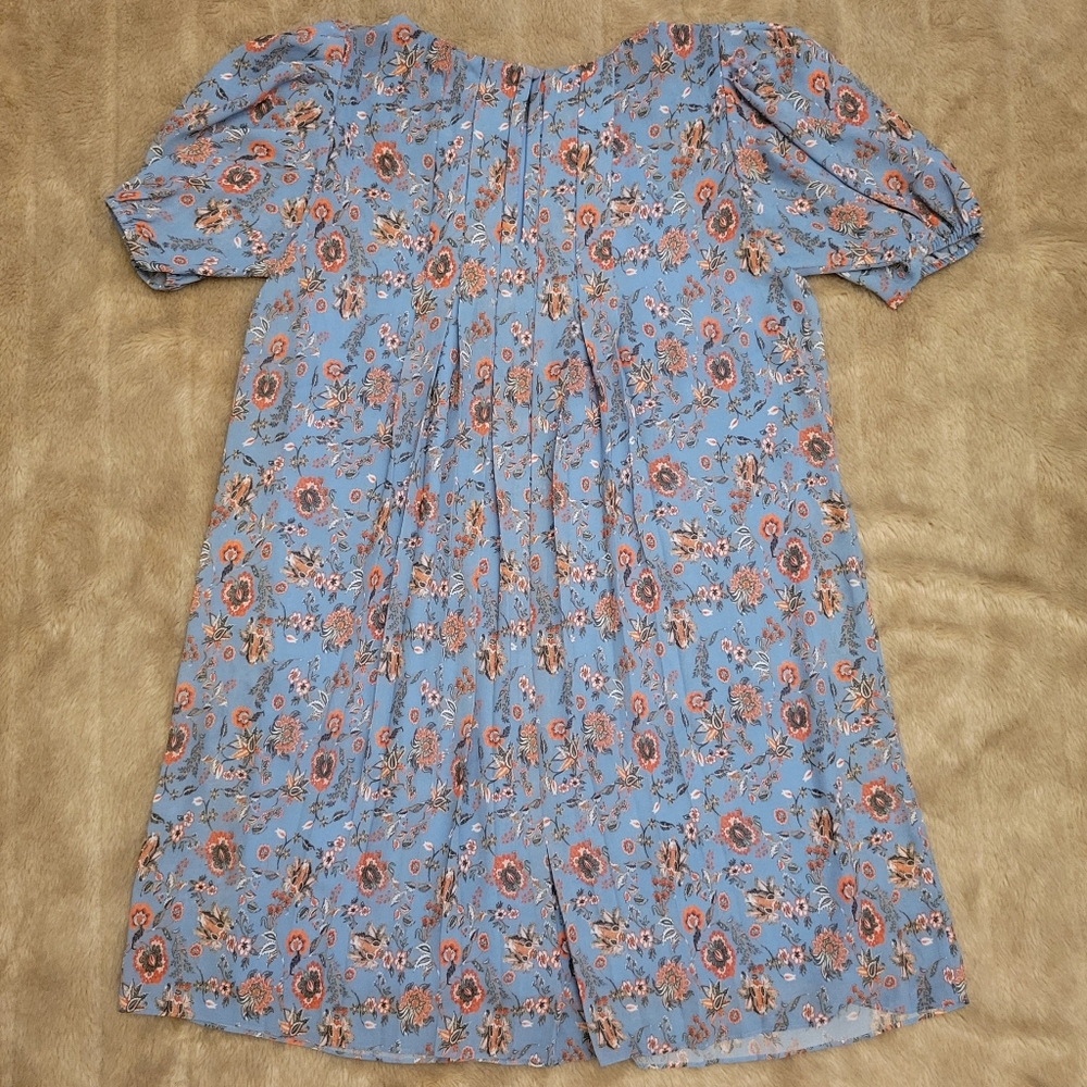 Sachin & Babi Marina Pleated Swing Dress with puffed sleeves in floral print - Picture 7 of 12